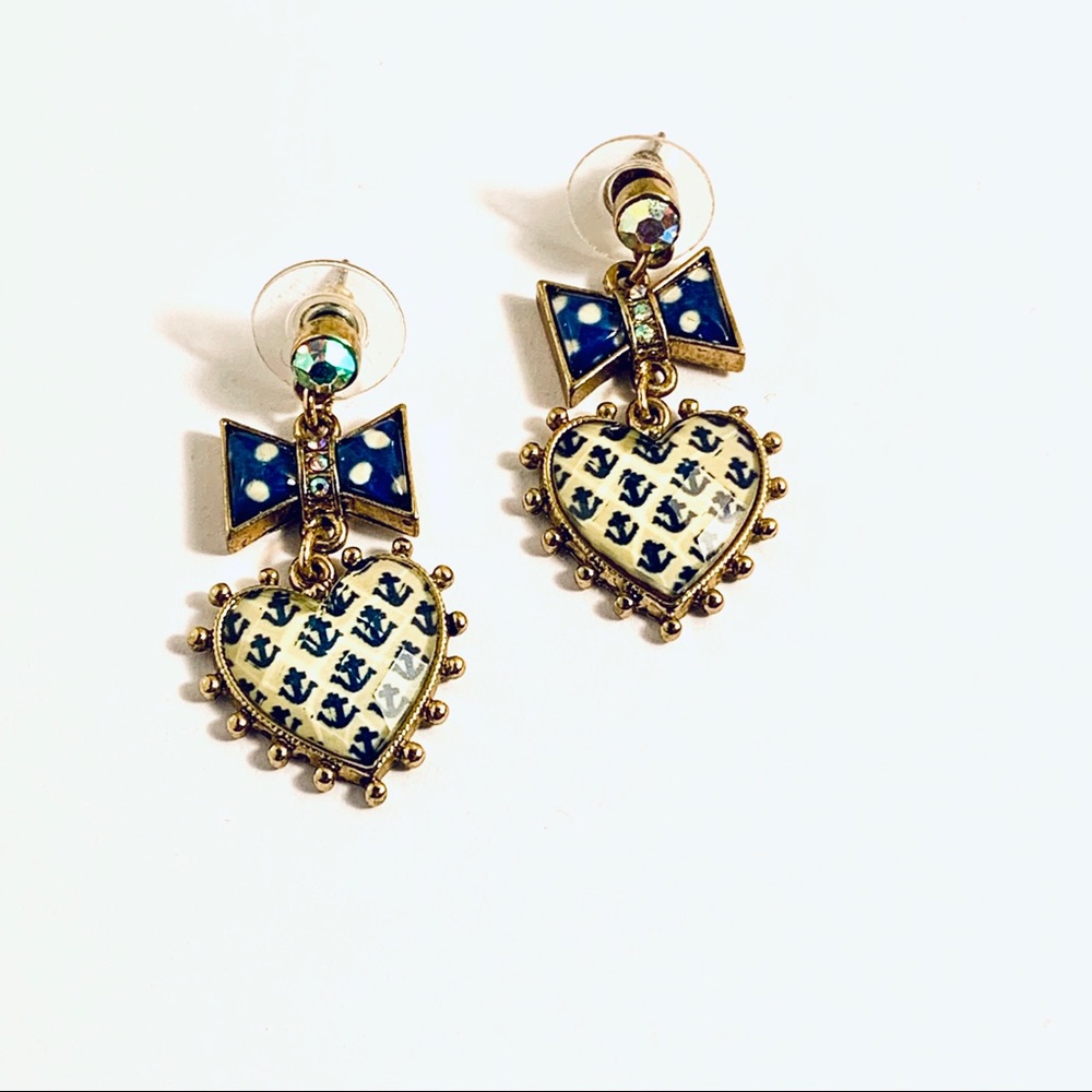 Betsey Johnson Anchor Heart earrings